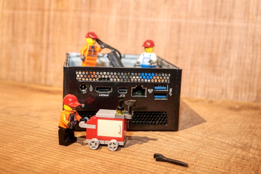 Technician performing computer diagnostics